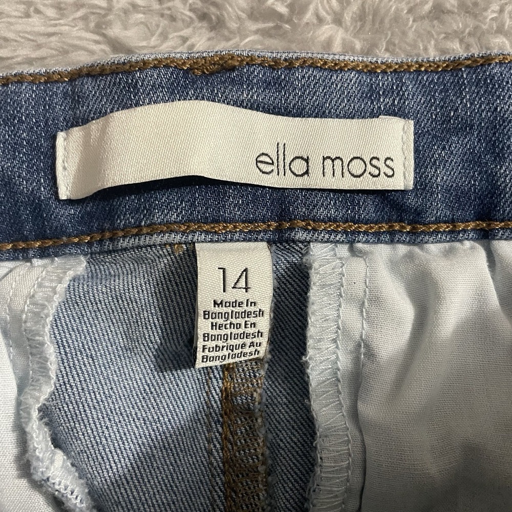 Ella Moss Jeans Womens Size 14 Crop Wide Leg Medium Wash Blue Denim Stretch - Picture 2 of 8